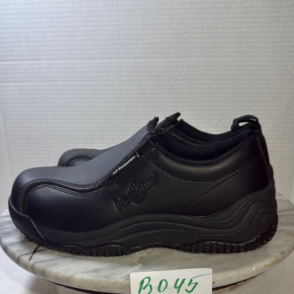 Nautilus Black Flats Slip-On Shoes with Chunky Sole